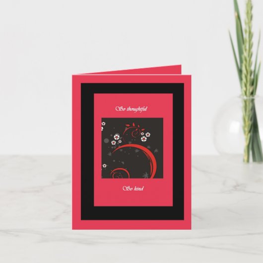 Bedachtungsvoll danke Karte (Vorderseite)