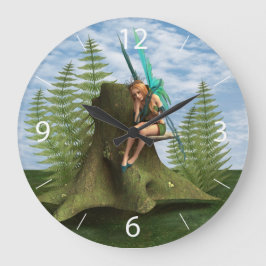 Bedachtungsvoll Fairy Große Wanduhr