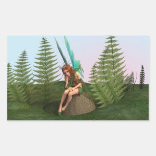 Bedachtungsvoll Fairy Rechteckiger Aufkleber
