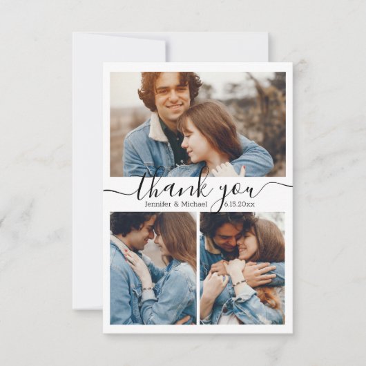 bedanken sich bei bedankt für 4 Fotos Collage Hoch Karte (Vorderseite)