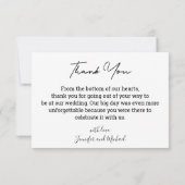 bedanken Sie sich für Ihre Hochzeitsfotokarte Einladung (Rückseite)