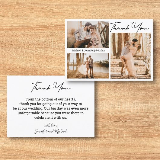 bedanken Sie sich für Ihre Hochzeitsfotokarte Einladung