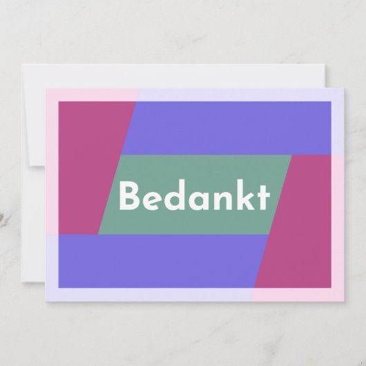 "Bedankt" Dankeskarte (Vorderseite)