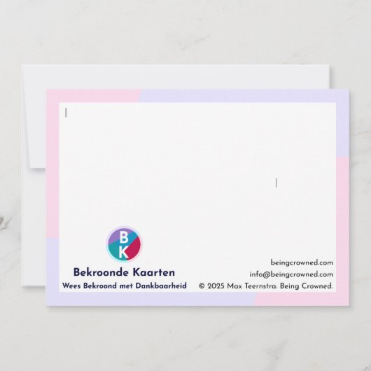 "Bedankt" Dankeskarte (Rückseite)