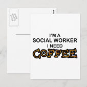 Bedarf an Kaffee - Sozialarbeiter Postkarte (Vorne/Hinten)