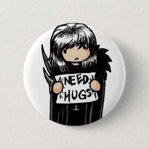 Bedarf umarmt Knopf Button
