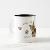 Bedarfs-Ausbildung Yorkshires Terrier Zweifarbige Tasse (Vorderseite Links)