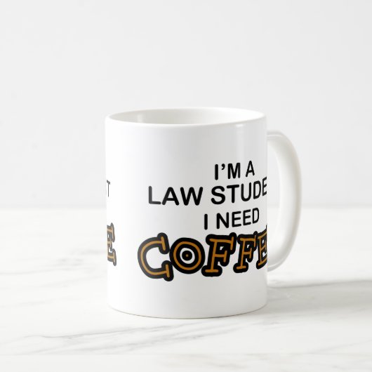 Bedarfs-Kaffee - Jurastudent Kaffeetasse (VorderseiteRechts)