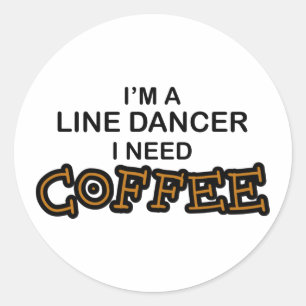 Bedarfs-Kaffee - Linie Tänzer Runder Aufkleber