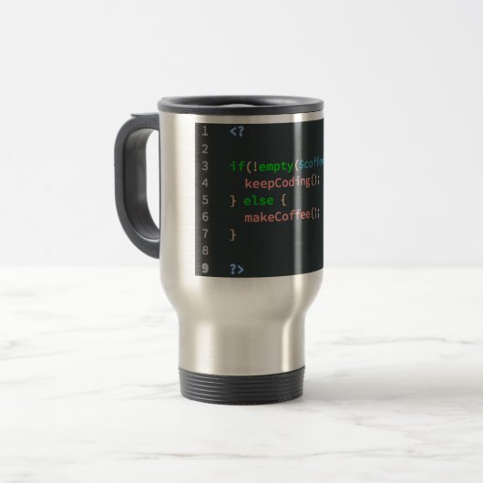 Bedarfs-Kaffee-Tasse - PHP-Computerprogrammierer Reisebecher (Vorderseite Links)
