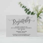 Bedauerlich Elegant Gray Canceled Wedding Card Einladung (Stehend Vorderseite)