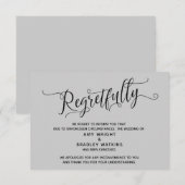 Bedauerlich Elegant Gray Canceled Wedding Card Einladung (Vorne/Hinten)