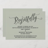 Bedauerlich Elegante Karte storniert Hochzeitskart (Vorne/Hinten)