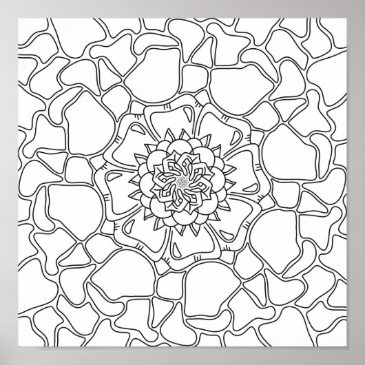 Bedauerlicher Sommer: Abstrakte Blumenmuster-Färbu Poster (Vorne)