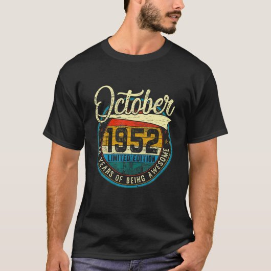 Bedauerlicher Vintager Oktober 1952 69Th Tagesgesc T-Shirt (Vorderseite)