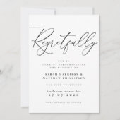 Bedauerliches Skript Verspätete Hochzeitsankündigu Einladung (Vorderseite)