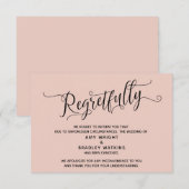 Bedauernswert, elegante Blush Cancellation Wedding Einladung (Vorne/Hinten)