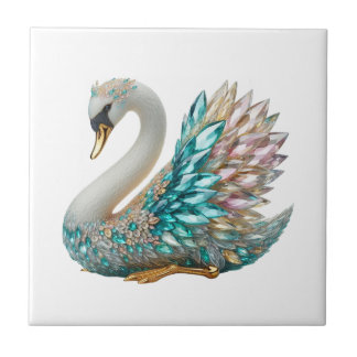 Bedazzled Diamond Schwan Gold Kristall Bling Fliese