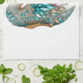 Bedazzled Diamond Swan Gold Crystal Bling Geschirrtuch (Gefaltet)