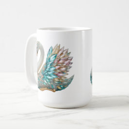 Bedazzled Diamond Swan Gold Crystal Bling Kaffeetasse
