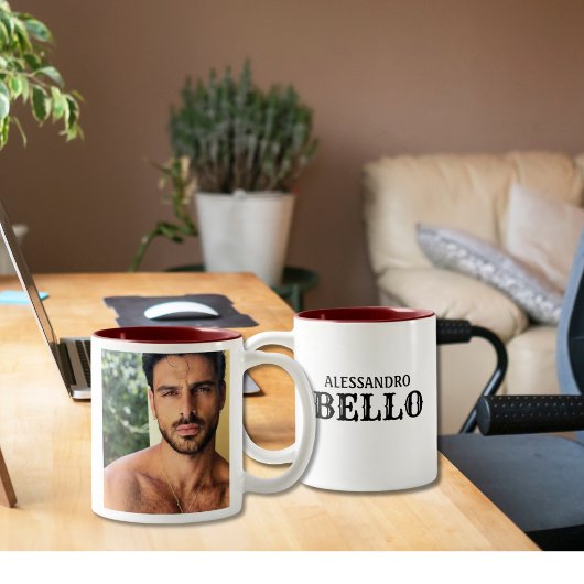 Beddu Bello Sicilian/Italian Handsome Typ Foto Zweifarbige Tasse