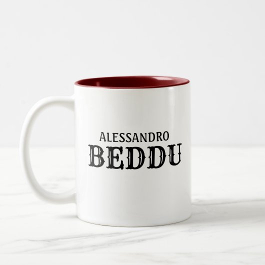 Beddu Bello Sicilian/Italian Handsome Typ Foto Zweifarbige Tasse (Links)