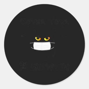 Bedecke Meowth Lustige Halloween-Schwarze-Katze-Ma Runder Aufkleber