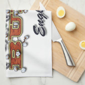 Bedecken-Cartooncharaktere Geschirrtuch (Viertel Falte)