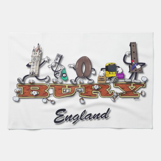 Bedecken-Cartooncharaktere Geschirrtuch (Horizontal)