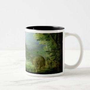 Bedecken Sie oder das irdische Paradies, Zweifarbige Tasse