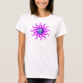 "BEDECKEN Sie SONNE" Symbol/lila T - Shirt mit