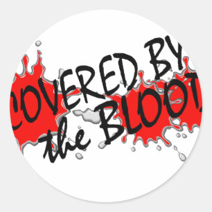 Bedeckt durch das Blut Runder Aufkleber
