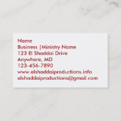 Bedeckt durch die visitenkarte (Rückseite)