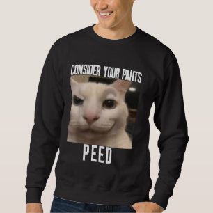 Bedenke, dass deine Hose seltsam gepinkelt hat Kat Sweatshirt