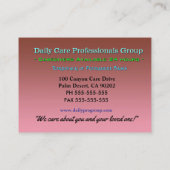 Bedenklicher Butterfly Trusting Betreuer Visitenkarte (Rückseite)