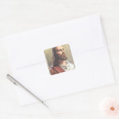 Bedenklicher Jesus Christus Stationärumschlag Quadratischer Aufkleber (Umschlag)