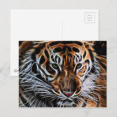 Bedenklicher Tiger Postkarte (Vorne/Hinten)