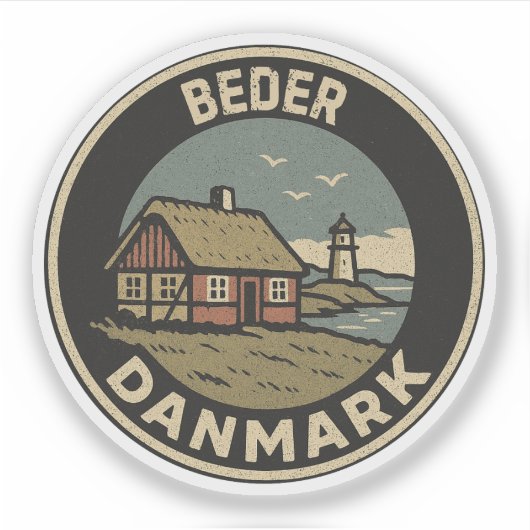 Beder, Dänemark Aufkleber (Vorderseite)