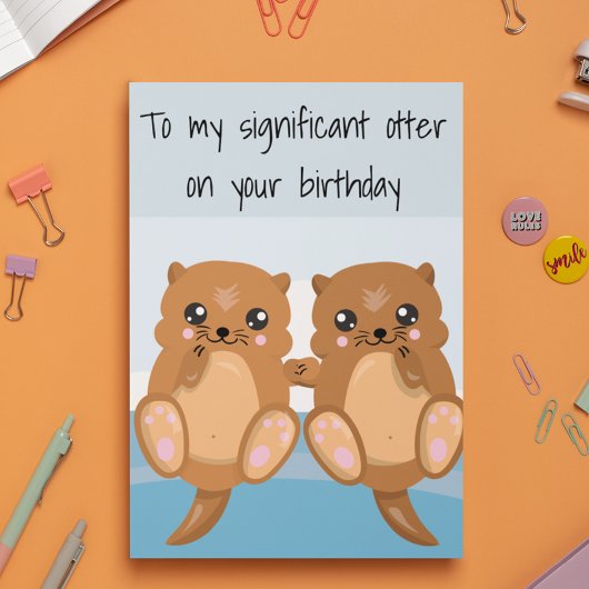 Bedeutende andere Ehefrau Husband Birthday Otter Karte