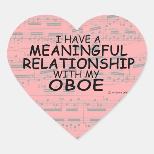 Bedeutende Beziehung Oboe Heart Sticker (Vorderseite)