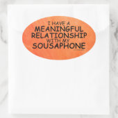 Bedeutende Beziehung Sousaphone Oval Sticker (Tasche)