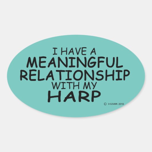 Bedeutende Beziehungen Harp Oval Sticker (Vorderseite)
