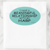 Bedeutende Beziehungen Harp Oval Sticker (Tasche)