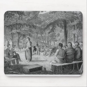 Bedeutende lange Holding ein Rat mit dem Oto Mousepad