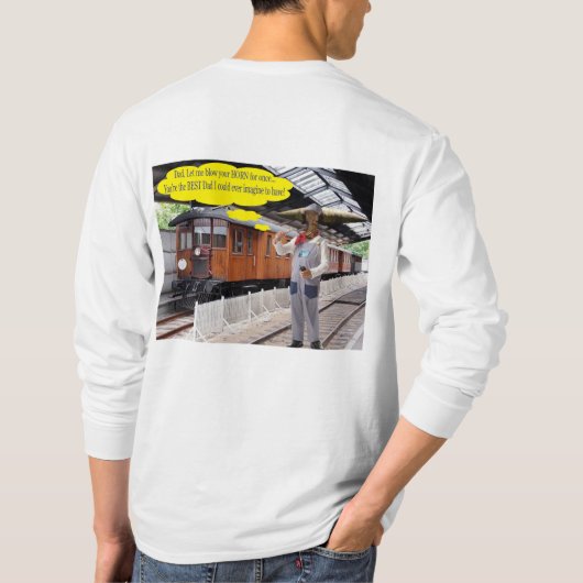 bedeutet langärmeliges Abschlagen. Fröhlicher Vate T-Shirt (Rückseite)