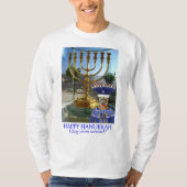 bedeutet langärmeliges Abschlagen. Happy Hanukkah, T-Shirt (Vorderseite)