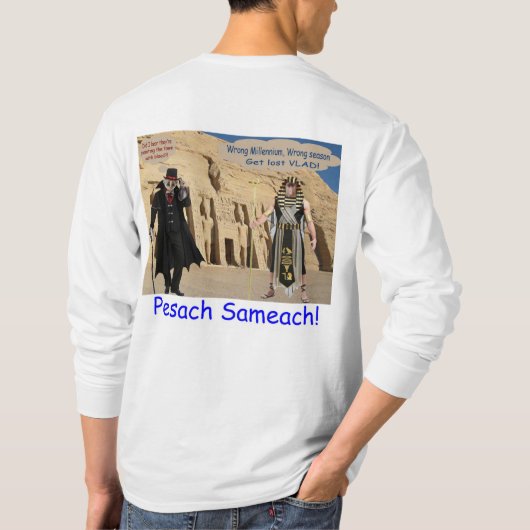 bedeutet langärmeliges Abschlagen. Happy Passover. T-Shirt (Rückseite)