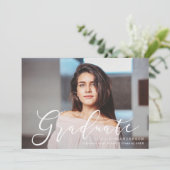 Bedeutsamer Script Mint Foto Abschluss Ankündigung (Stehend Vorderseite)