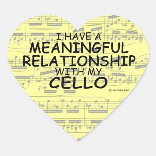 Bedeutung der Beziehung Cello Heart Aufkleber (Vorderseite)