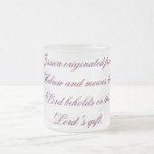 Bedeutung der Namen-Tassen Mattglastasse (Mittel)